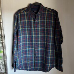 Bugatchi Shaped Fit Linen Shirt Men's M